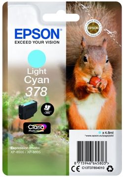 Epson 378 Light Cyan Ink Cartridge - (T3785 Squirrel)