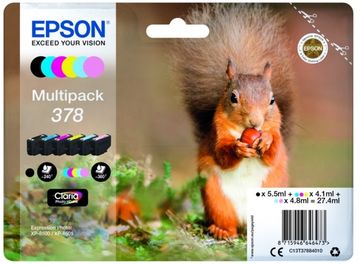 Epson 378 6 Colour Ink Cartridge Multipack - (T3788 Squirrel)