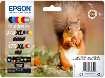 Epson 378XL / 478XL 6 Colour High Capacity Ink Cartridge Multipack - (T379D Squirrel)