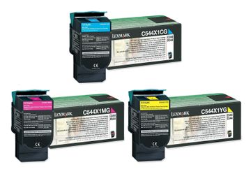 Lexmark C544X1 Extra High Capacity 3 Colour Toner Cartridge Multipack