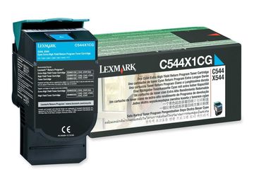 Lexmark C544X1CG Extra High Capacity Cyan Return Program Toner Cartridge