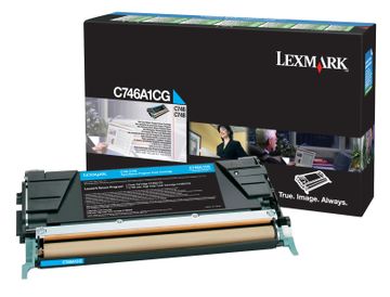 Lexmark C746A1CG Cyan Return Program Toner Cartridge - (0C746A1CG)