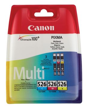 Canon CLI-526 Multipack 3-Colour Ink Cartridge - (4541B006AA)