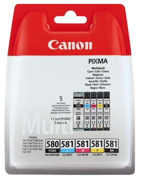 Canon PGI-580 / CLI-581 5 Colour Ink Cartridge Multipack (2078C005)