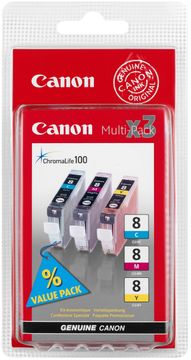 Canon CLI-8CMY 3 Colour Ink Cartridge Multipack (0621B026)