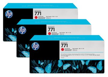 HP 771 3 x Chromatic Red Ink Cartridge Multipack - (CR251A)
