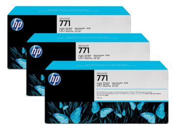 HP 771 3 x Photo Black Ink Cartridge Multipack - (CR256A)
