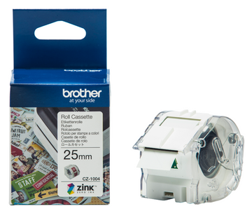 Brother CZ-1004 Full Colour 25mm x 5m Continuous Adhesive Label Tape