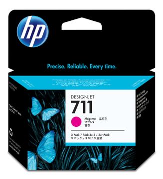 HP 711 3 x Magenta Ink Cartridge Multipack - (CZ135A)
