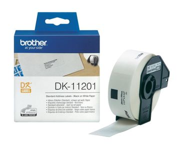 Brother DK-11201 400 x Black On White 29mm x 90mm Standard Adhesive Address Labels Paper (DK11201 Tape)