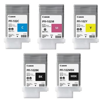 Canon PFI-102 5 Colour Ink Cartridge Multipack