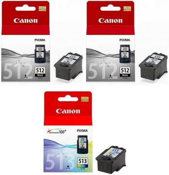 Canon PG-512 / CL-513 High Capacity 2 x Black & 1 x Tri-Colour Ink Cartridge Multipack