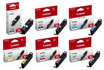 Canon PGI-550XL / CLI-551XL High Capacity 2 Black & 4 Colour Ink Cartridge Multipack