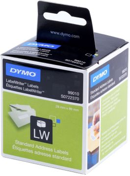 Dymo 99010 Address Labels Twin Pack 2 x 130 Adhesive Labels 89mm x 28mm (S0722370)