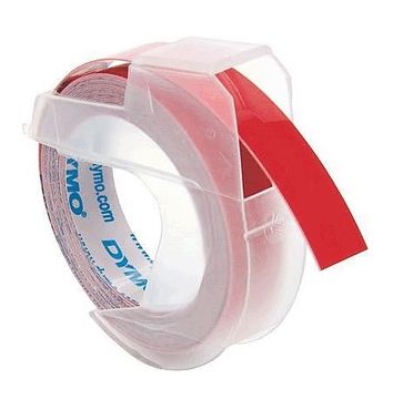 Dymo S0898150 White On Red Embossing Adhesive Tape 9mm x 3m