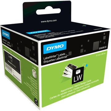 Dymo S0929100 Appointment / Name Badge Cards 1 x 300 Non-Adhesive Labels 51mm x 89mm