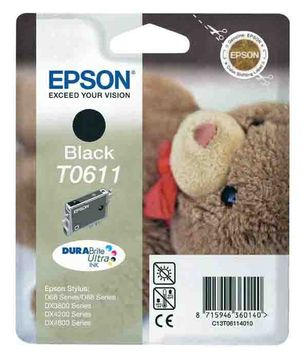 Epson T0611 Black Ink Cartridge - (T061140 Teddybear)