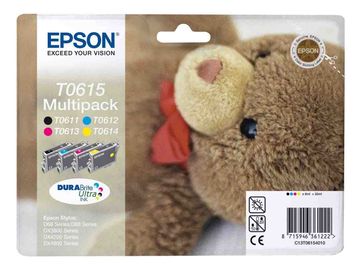 Epson T0615 4-Colour Ink Cartridge Multipack - (T061540 Teddybear)