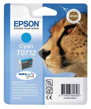 Epson T0712 Cyan Ink Cartridge - (T0712 Cheetah)