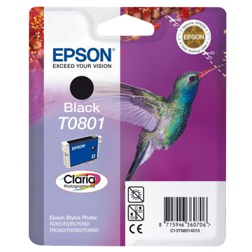 Epson T0801 Black Ink Cartridge - (C13T080140 Hummingbird)