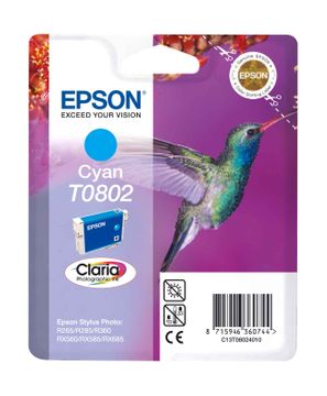 Epson T0802 Cyan Ink Cartridge - (C13T080240 Hummingbird)