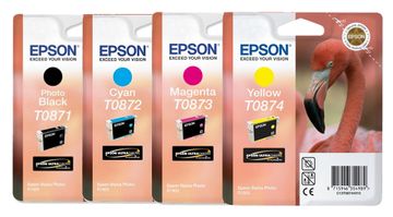 Epson T087 4 Colour Ink Cartridge Multipack - (Flamingo)