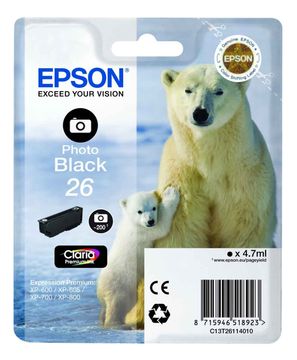 Epson 26 Photo Black Ink Cartridge - (T2611 Polar Bear)