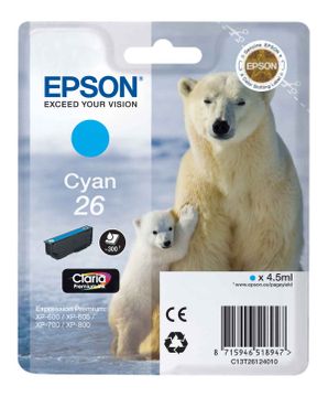 Epson 26 Cyan Ink Cartridge - (T2612 Polar Bear)