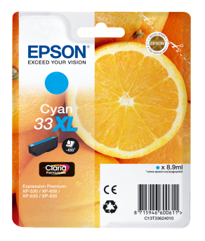 Epson 33XL Cyan High Capacity Ink Cartridge - (T3362 Oranges)