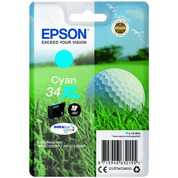 Epson 34XL High Capacity Cyan Ink Cartridge - (T3472 Golf Ball)