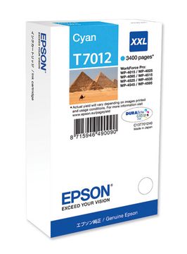 Epson T7012 XXL Extra High Capacity Cyan Ink Cartridge - (C13T70124010 Pyramids)