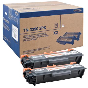 Brother TN3390 Extra High Capacity Black Toner Cartridge Twin Pack