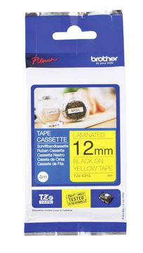 Brother TZe-631S Black On Yellow Laminated P-Touch Adhesive Labelling Tape 12mm x 4m
