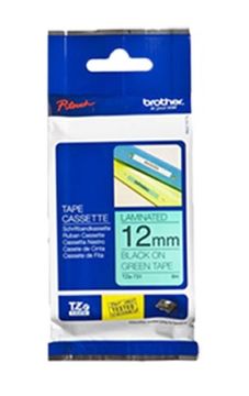 Brother TZe-731 Black On Green Laminated P-Touch Adhesive Labelling Tape 12mm x 8m