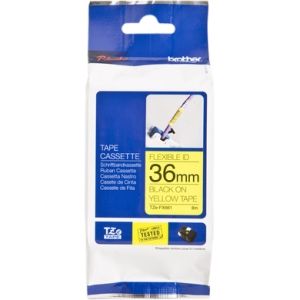 Brother TZe-FX661 Black On Yellow Flexi ID P-Touch Adhesive Labelling Tape 36mm x 8m