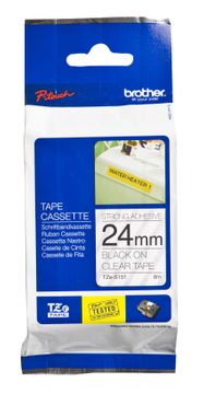 Brother TZe-S151 Black On Clear Strong Adhesive Laminated P-Touch Labelling Tape 24mm x 8m