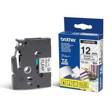 Brother TZe-131S Black On Clear Laminated P-Touch Adhesive Labelling Tape 12mm x 4m