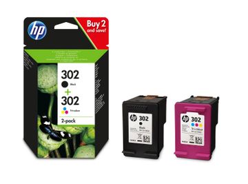 HP 302 Black & Tri-Colour Ink Cartridge Multipack - (X4D37AE)