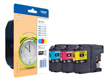 Brother LC125XL High Capacity 3 Colour Ink Cartridge Multipack (LC-125XLRBWBP)
