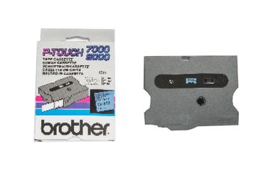 Brother TX-551 Black On Blue Laminated P-Touch Adhesive Labelling Tape 24mm x 15m
