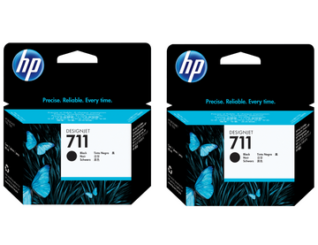 HP 711 Multipack Black Ink Cartridge Twin Pack - (P2V31A)
