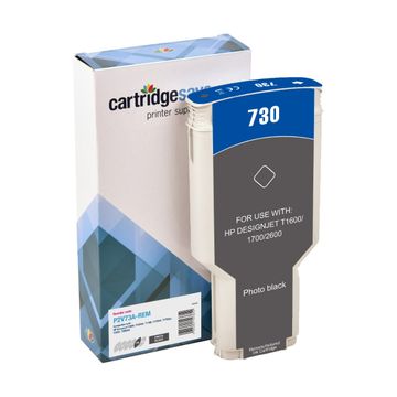 Compatible HP 730 High Capacity Photo Black Ink Cartridge - (P2V73A)