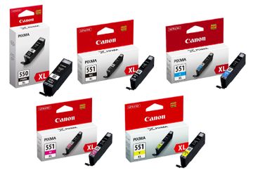 Canon PGI-550XL / CLI-551XL High Capacity 2 x Black & 3 x Colour Ink Cartridge Multipack