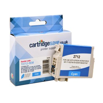 Compatible Epson 27XL High Capacity Cyan Ink Cartridge - (T2712 Alarm Clock)