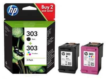 HP 303 Pack 2 Black Ink Cartridges + Three Colors HP Envy HP Tango 3YM92AE