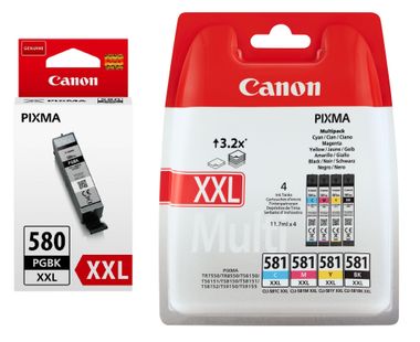 Canon PGI-580PGBK, CLI-581 BK/C/M/Y/PB Original Black & Colour Ink  Cartridge 6 Pack