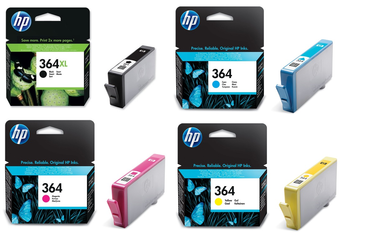 HP 364XL / 364 Black 3 Colour Ink Cartridge Multipack (C2P80AE)