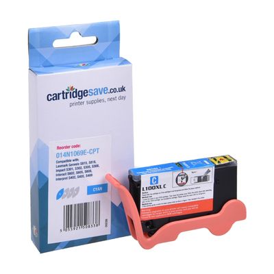 Compatible Lexmark 100XL High Capacity Cyan Ink Cartridge (014N1069E)