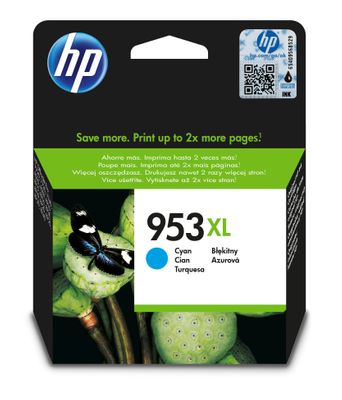 HP 953XL High Capacity Cyan Ink Cartridge - (F6U16AE)