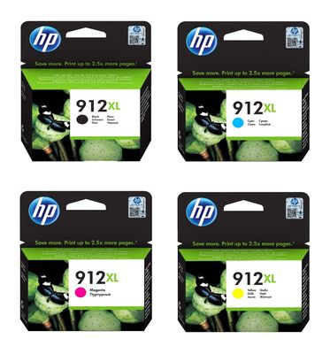 HP 912XL High Capacity 4 Colour Ink Cartridge Multipack (3YP34AE)